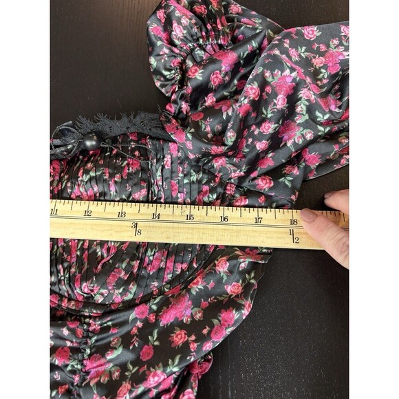 For Love & Lemons Melrose Corset Dress Black Red Floral Size XL Underwire - Picture 9 of 15